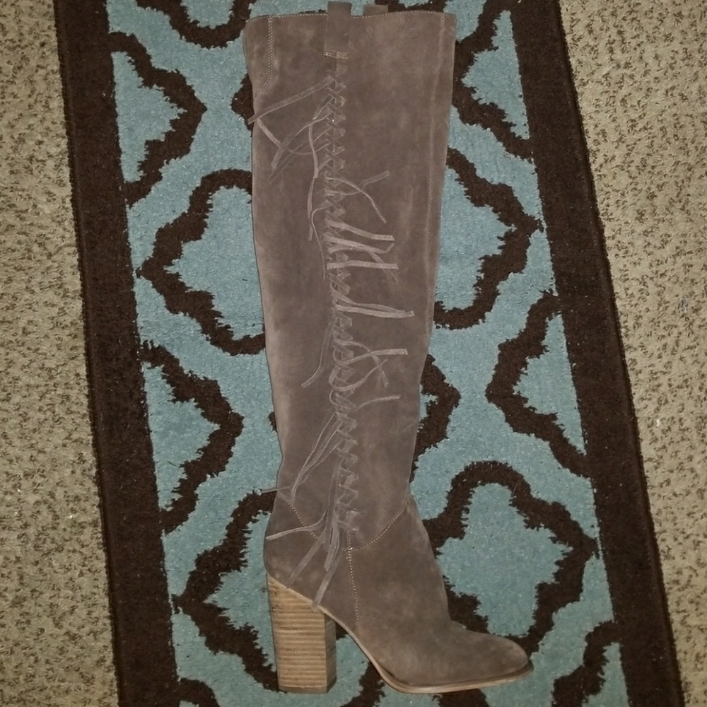 Carlos Satana Gray leather suede boots